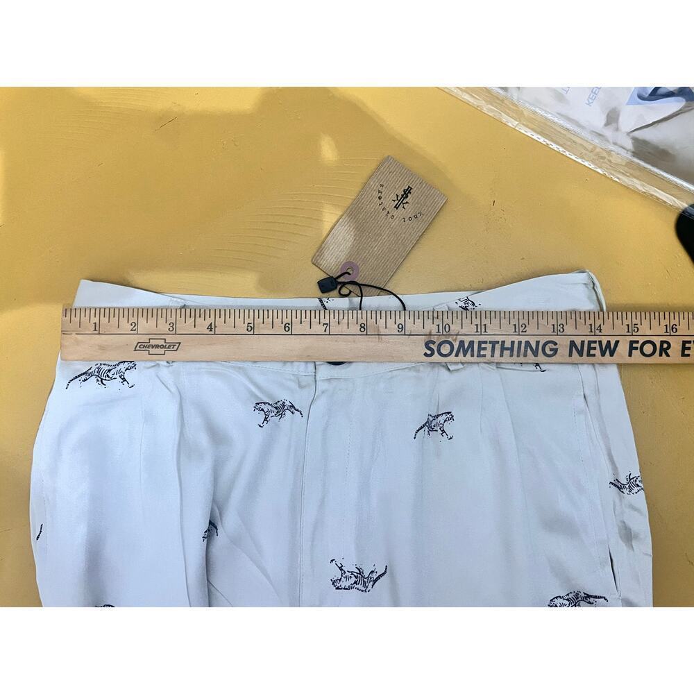 ☀️Knot Sister Animal Print High Rise Wide-Leg Trouser Pants Cream Women's NWT - Picture 4 of 7